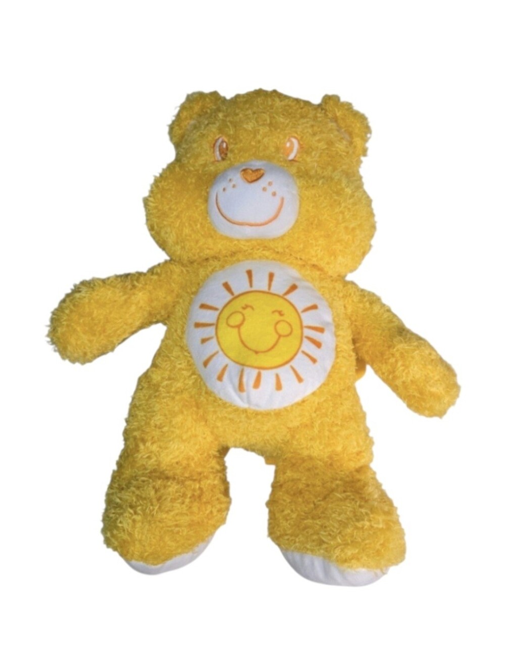 Care Bears Girls Funshine Bear Plush Backpack in Yellow With Mini Zip Bag NWT!!